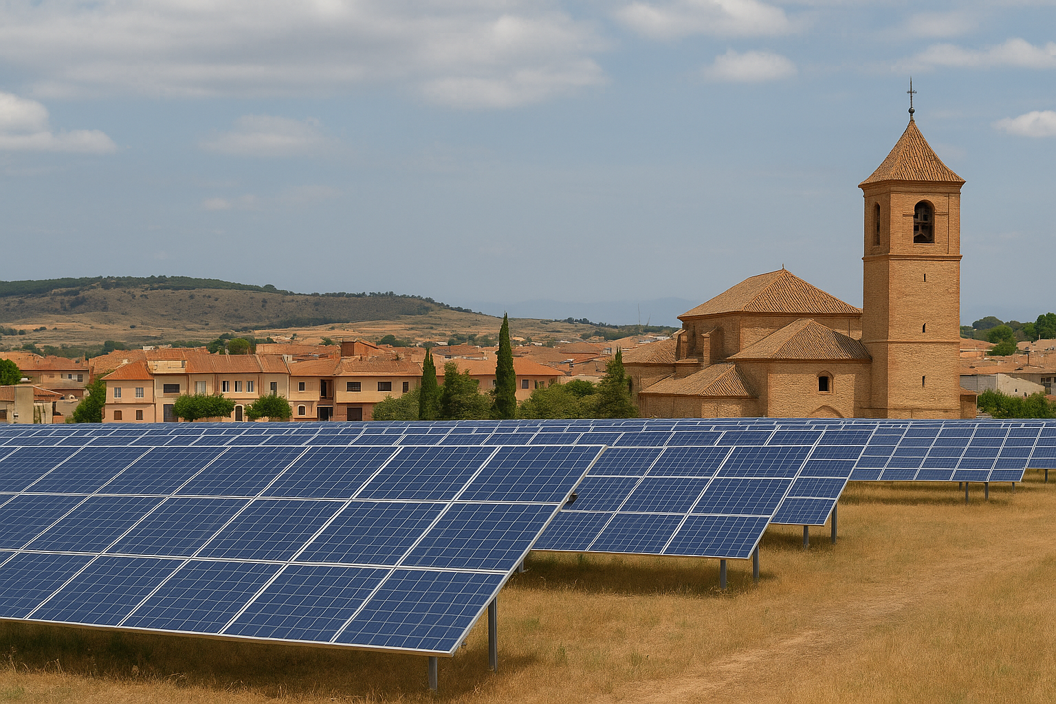 Plantas fotovoltaicas en Torres de la Alameda, junto a áreas residenciales como la urbanización Mariblanca.